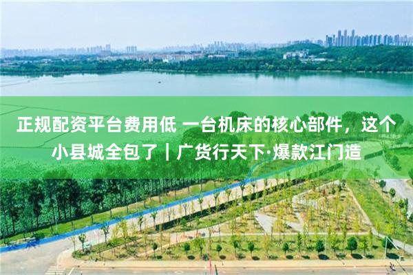 正规配资平台费用低 一台机床的核心部件，这个小县城全包了｜广货行天下·爆款江门造